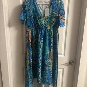 Source Unknown Blue Asymmetrical Dress